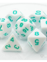Dice: 7-Set White with Pastel Teal