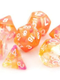 RPG Dice Set: Orange and Magenta Wisp