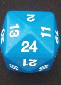 D24 Opaque bleu avec chiffres blancs
