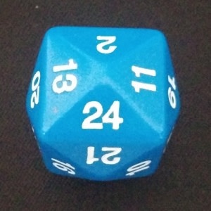 D24 Opaque bleu avec chiffres blancs