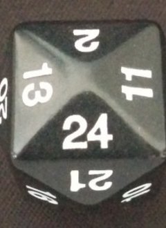 D24 Opaque noir avec chiffres blancs