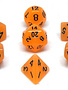 Mini-Dés Polyédriques: Glow - Orange avec Chiffres Noirs