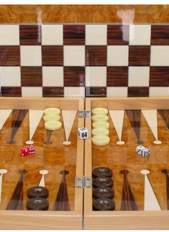 Backgammon: 19'' Burl Wood Style