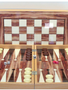 Backgammon: 19'' Walnut Decoupage with Chess Back