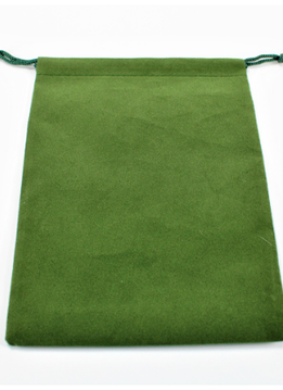 Suede Cloth Dice Bag: Large Green