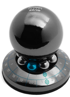 RPG Dice Spinner: D20 + D10 Gun Metal Indicator with Blue Lines