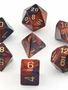 20626 Gemini: Mini 7pc Polyhedral Purple-Red / gold