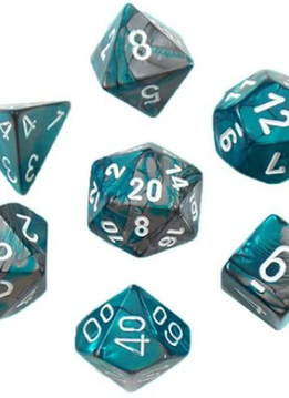 20656 Gemini: Mini 7pc Polyhedral Steel-Teal / white