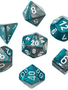 20656 Gemini: Mini 7pc Polyhedral Steel-Teal / white