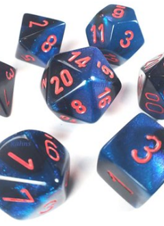 20658 Gemini: Mini 7pc Polyhedral Black-Starlight / red
