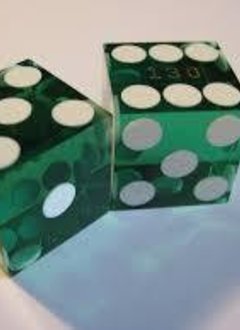 Casino Precision Dice Pair- Green/White Transparent