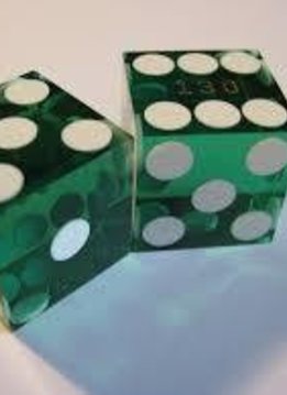 Casino Precision Dice Pair- Green/White Transparent