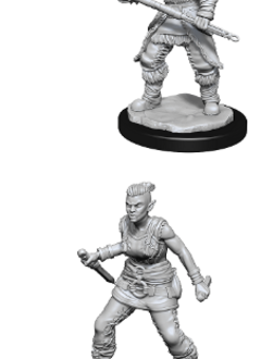 Orc Female Barbarian - D&D Unpainted Minis (WV13)
