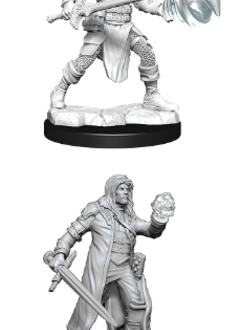 Human Male Multiclass Fighter + Wizard - D&D Unpainted Minis (WV13)