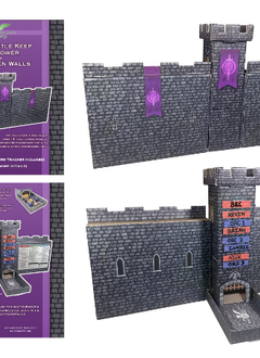 Dark Castle Dice Tower with Tracker and DM Screen (Black)