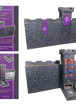 Dark Castle Dice Tower with Tracker and DM Screen (Black)