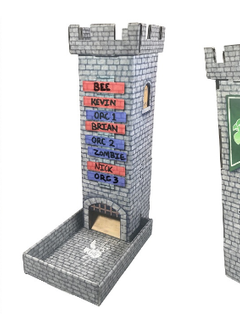 Dark Castle Dice Tower: with Magnetic Turn Tracker (Grey)