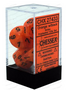 27433: 7pc Dice Set Vortex Orange w/ Black