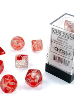 27554 Nebula Red/Silver Luminary 7 Dice Set