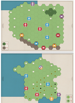 Age of Steam: Deluxe Edition - France and Poland Map