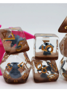 Blue Pterodactyl RPG Dice Set