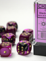 26640 Gemini 16mm d6 Black-Purple/gold Dice Block (12 dice)