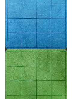 Battlemat Réversible: Carrés 1'' Bleu-Vert 34.5x48''