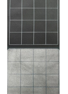 Battlemat Réversible: Carrés 1'' Noir-Gris 34.5x48''