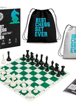 Best Chess Set Ever: Modern Style 3x (Black and Green Reversible)