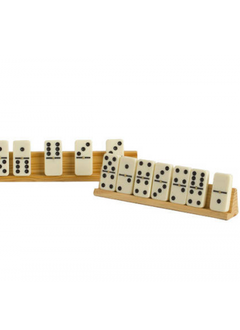 Dominoes: Set of 2 Wooden Tiles Holders 8''x1.25''