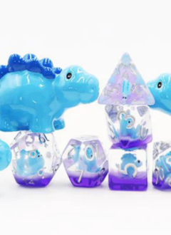 Blue Stegoraurus RPG Dice Set