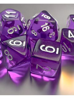 Dice Set: Mini Translucent 7 Die Purple/White