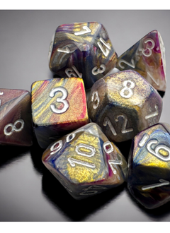 20440 Dice Set: Mini Festive 7 Die Blue Carousel/White