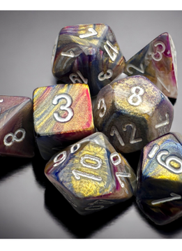 20440 Dice Set: Mini Festive 7 Die Blue Carousel/White