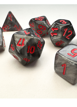 20478 Dice Set: Mini Velvet 7 Die Black/Red