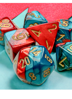 20662 Dice Set: Mini Gemini 7 Die Red-Teal/Gold