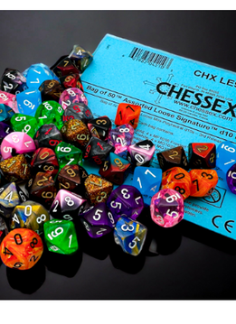 LE920 Bag of 50 Dice: Mini Polyhedral D10 3rd Edition