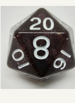 D20 Jumbo Ethereal: Noir avec chiffres blancs