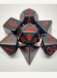 25418  Opaque Black/red Polyhedral 7-Die Set