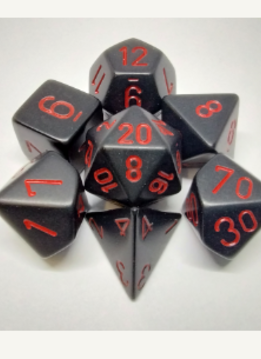 25418  Opaque Black/red Polyhedral 7-Die Set