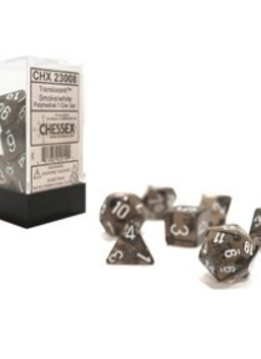 23078 Translucent 7pc Dice Set: Smoke/White
