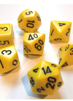 25402: 12D6 Opaque Yellow w/ Black Dice Set