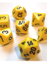 25402: 12D6 Opaque Yellow w/ Black Dice Set