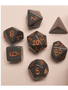 CHX25420 Dice: Opaque 7-Set Dark Grey/Copper