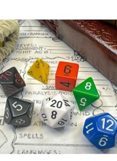 Nostalgia Opaque GM and Beginner Player 7pc Dice Set