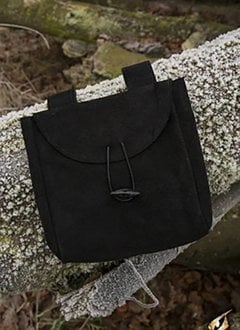 Thin Leather Bag - Black - Large