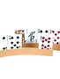 Set of 2 Wooden Card Holders -  1 Slot Curved