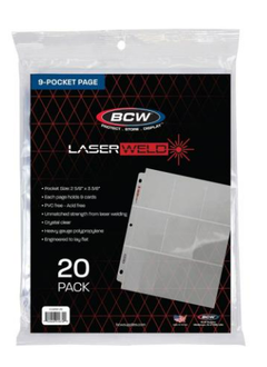 9-Pocket Protective Pages: Laserweld - 20 Pack