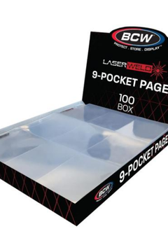 9-Pocket Protective Pages: Laserweld - 100-Pack