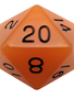 Dice: Acrylic 35mm D20: Glow in the Dark: Orange w/ Black Numbers